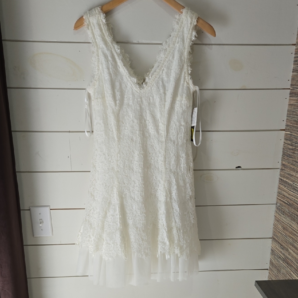 Betsy & Adam Ivory Lace Dress
